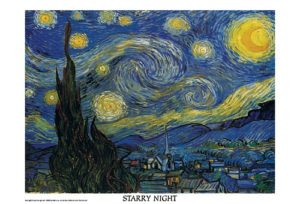 Vincent Van Gogh - The Starry Night (white border) Poster