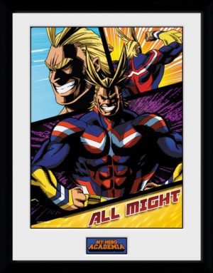 My Hero Academia All Might Panels Framed Collector Print