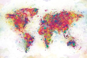 World Map Splash Poster