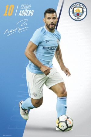 Manchester City Aguero 2017/2018 WINNERS PREMIERSHIP Poster