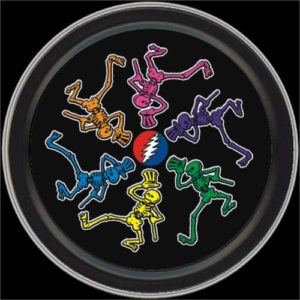Grateful Dead Dancing Skeletons Round Stash Tin