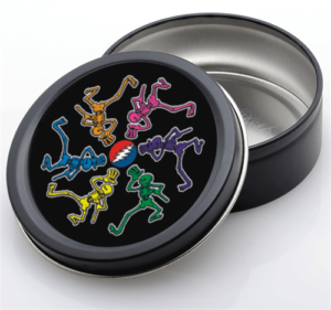 Grateful Dead Dancing Skeletons Round Stash Tin - Image 2