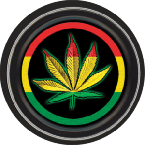 Rasta Marijuana Leaf Round Stash Tin