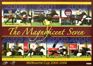 Magnificent Seven Melbourne Cup 2000-2006 Sports Print (Published 2006, some wear)