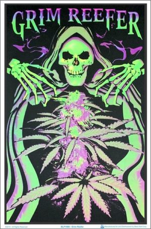 Grim Reefer Flocked Velvet Blacklight Poster
