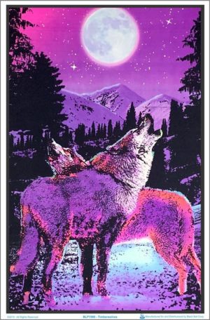 Timberwolves Flocked Velvet Blacklight Poster
