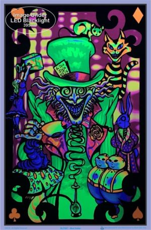 Mad Hatter Flocked Velvet Blacklight Poster - Image 2