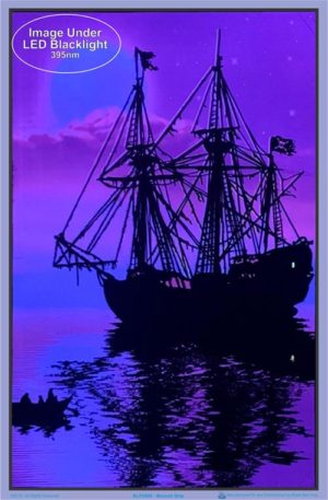 Moonlit Pirate Ghost Ship Blacklight Poster - Image 2