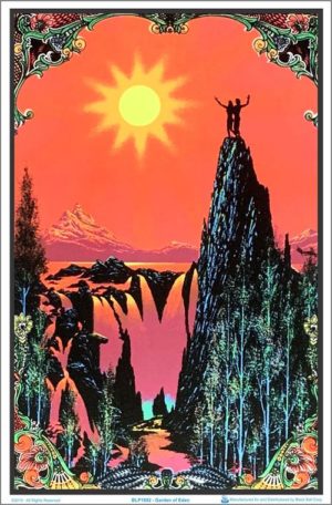 Garden of Eden Flocked Velvet Blacklight Poster