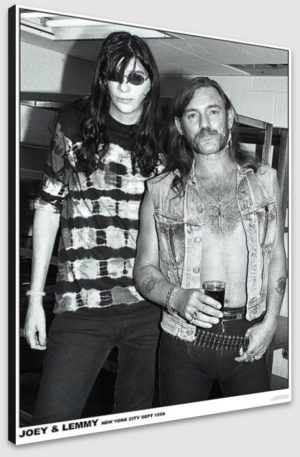 Ramones and Motorhead Joey and Lemmy New York Sept 1999 A1 Poster - Poster 59.5x84cm Blockmounted