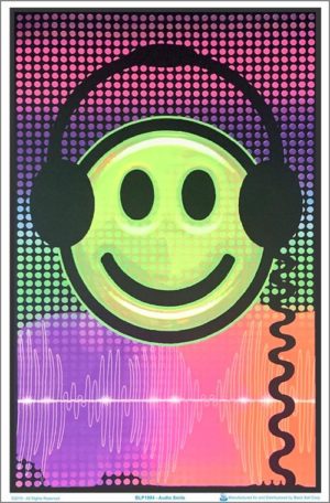 Audio Smile Flocked Velvet Blacklight Poster