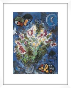 Marc Chagall - Still Life With Flowers Art Print - Art Print 40x50cm in White Frame