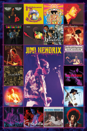 Jimi Hendrix Album Covers Collage Poster