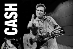 Johnny Cash San Quentin Finger Horizontal Poster