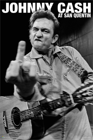 Johnny Cash San Quentin Finger Vertical Poster