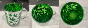 Metallic Silver Green Leaves Mug - Image 2