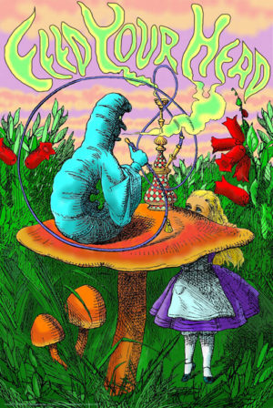 Feed Your Head Caterpillar Hookah Poster