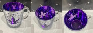 Metallic Silver Purple Leaf Galaxy Mug - Image 2