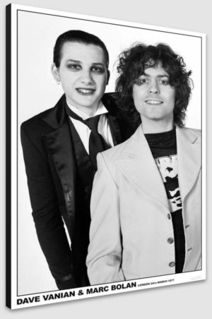 The Damned and T-Rex Dave Vanian and Marc Bolan 1977 A1 Poster - Poster 59.5x84cm Blockmounted