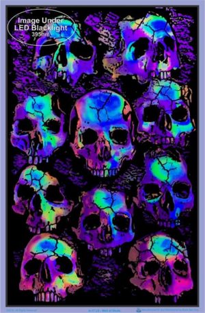 Wall of Skulls Flocked Velvet Blacklight Poster - Image 2