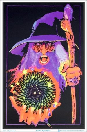 Mystic Wizard Flocked Velvet Blacklight Poster