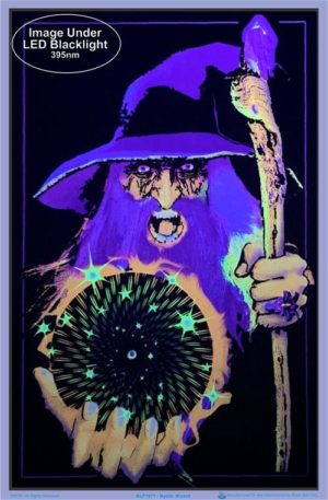 Mystic Wizard Flocked Velvet Blacklight Poster - Image 2