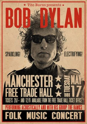 Bob Dylan Manchester Free Trade Hall A1 LAMINATED Poster