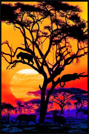 Panther Pride Non-Flocked Blacklight Poster
