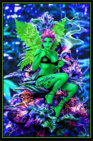 Weed Fairy Sweet Mary Jane Non-Flocked Blacklight Poster