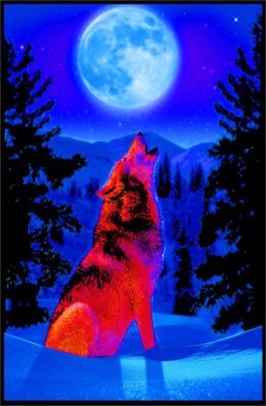 Wolf Moon Non-Flocked Blacklight Poster