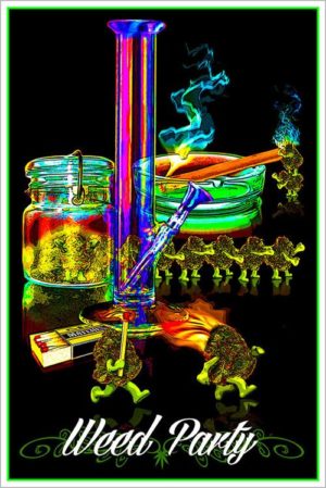 Weed Party Non-Flocked Blacklight Poster