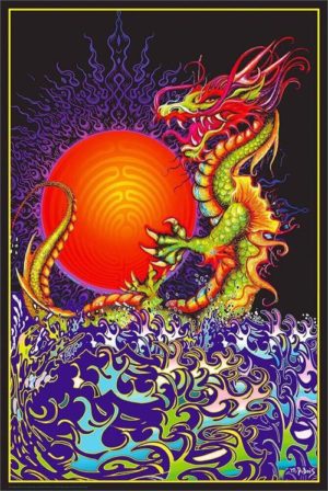 Dragon Rising Non-Flocked Blacklight Poster