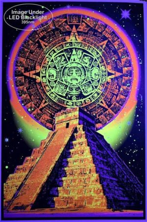 Mayan Temple Non-Flocked Blacklight Poster - Image 2