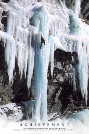 Achievement Ice Mountain Climber Poster
