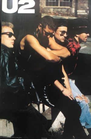 U2 Sitting Poster (Published 1988, some wear)