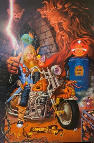 Kuno Hagio - Super Ego and the Id Motorbike Poster (Published 1997, some wear)