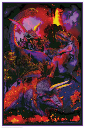 Dinosaur Extinction Non-Flocked Blacklight Poster