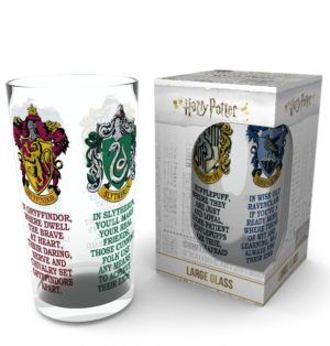 Harry Potter House Crests Large Glass