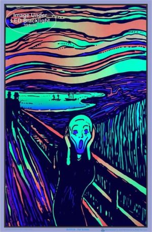 Edvard Munch - The Scream Flocked Velvet Blacklight Poster - Image 2
