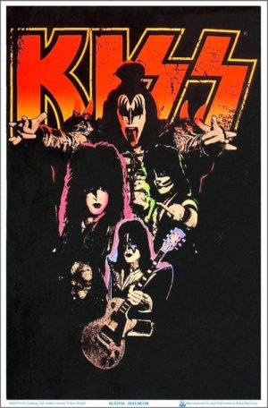 Kiss Neon Flocked Velvet Blacklight Poster