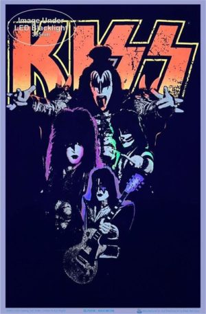 Kiss Neon Flocked Velvet Blacklight Poster - Image 2