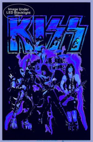 Kiss Blue Lightning Flocked Velvet Blacklight - Image 2