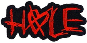 Hole Red Logo Embroidered Sew On Patch