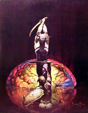 Frank Frazetta - Brain Canvas Print