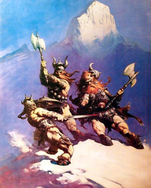 Frank Frazetta - Snow Giants Canvas Print