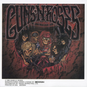 Guns n Roses Skeletons Peel and Stick Vintage Sticker 1993