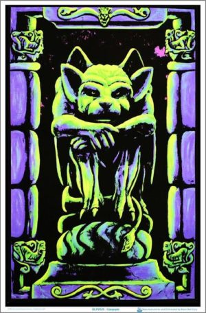 Gargoyle Flocked Velvet Blacklight Poster