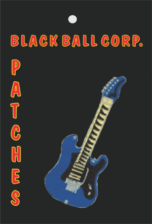 Blue Guitar Embroidered Sew-On Patch - Image 2