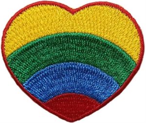 Rainbow Heart Embroidered Sew On Patch