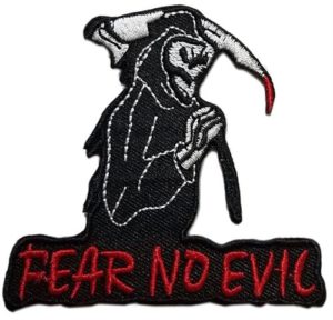 Fear No Evil Grim Reaper Embroidered Sew On Patch